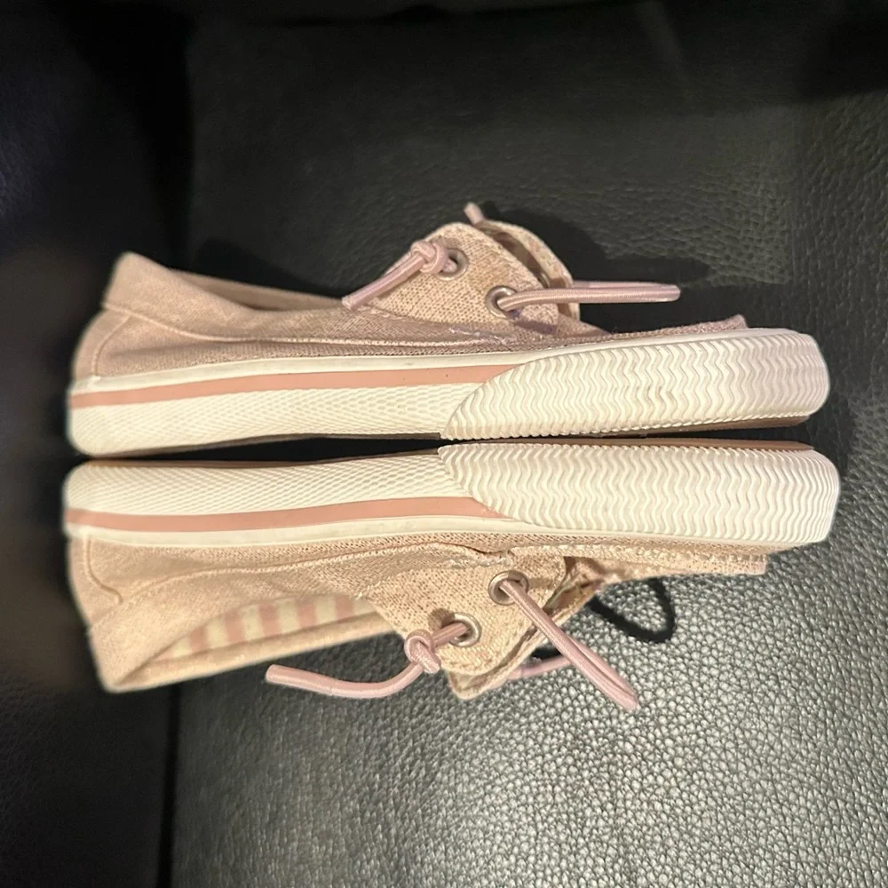 Sperry Lounge Away Jr Kids Light Baby Pink Beige Slipon Top Sider Loafer 9.5